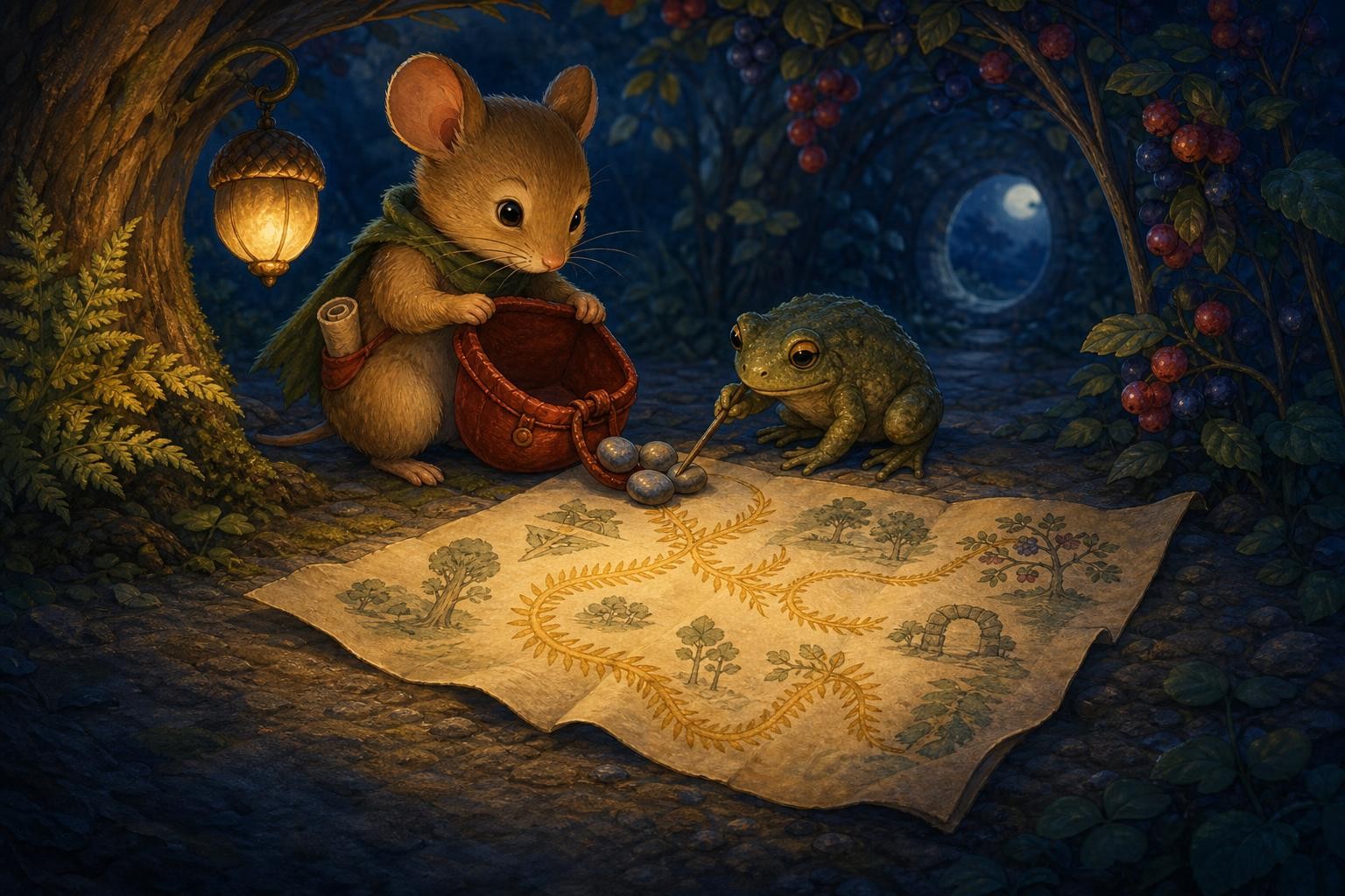 Boro nudges drum pebbles into Piko’s satchel as the map grows.