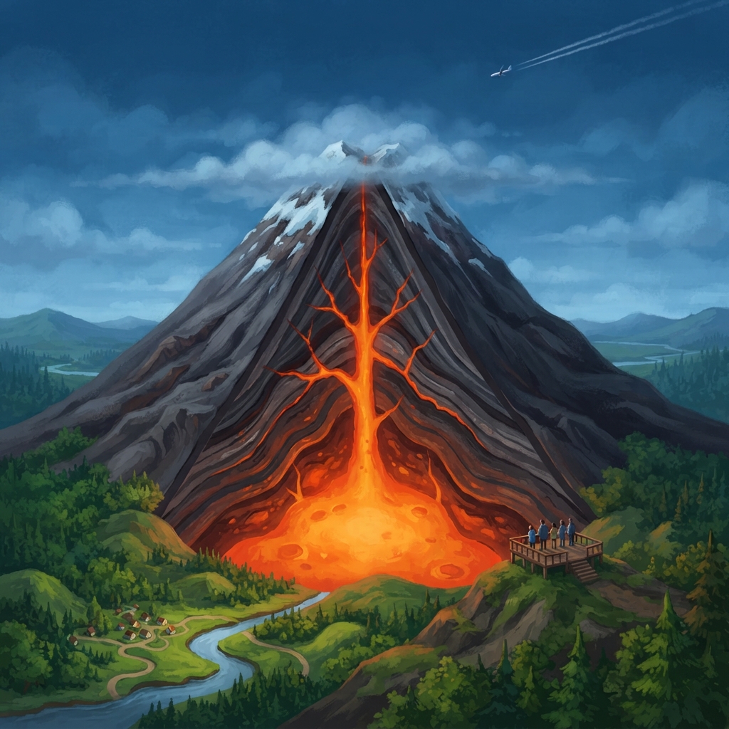 Cover illustration for The Mountain That Makes Land