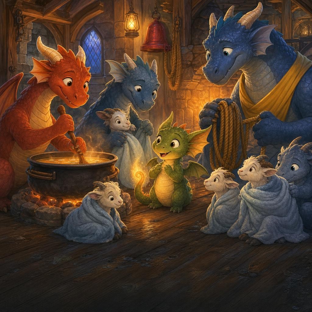 Cloudcap villagers share soup and towels while celebrating every member of the storm team.