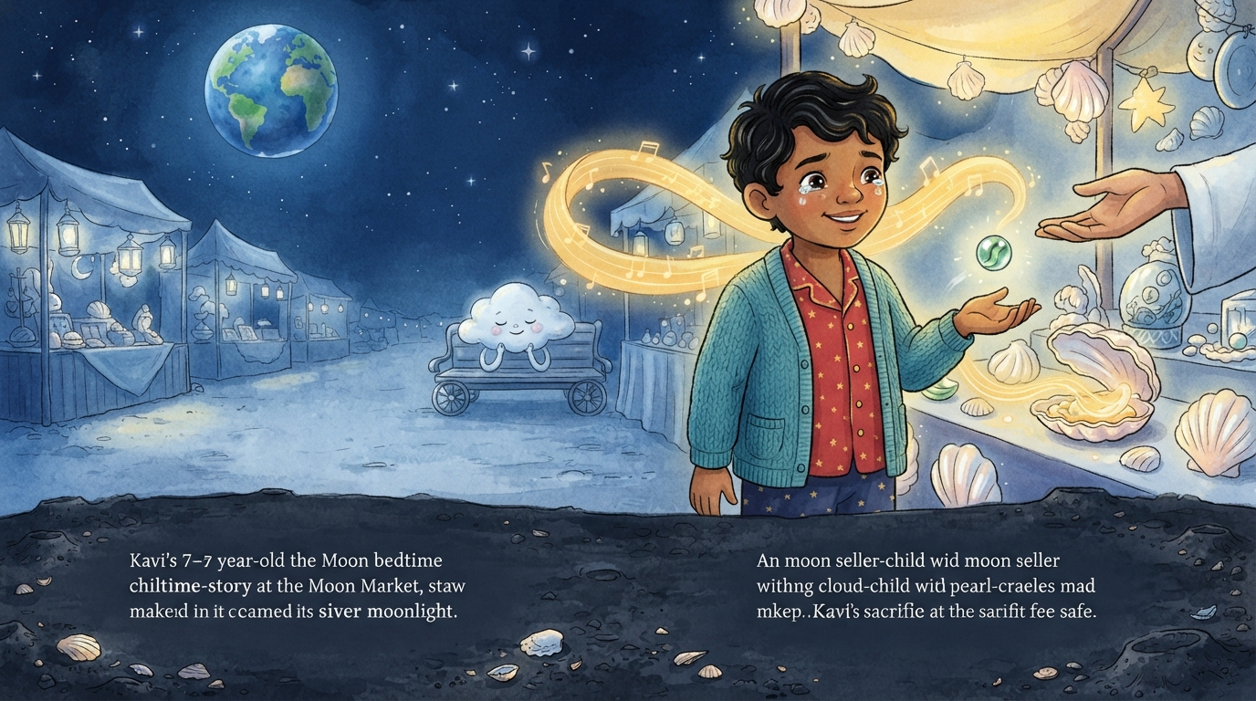 Golden music swirls around Kavi as he gives away his green marble.