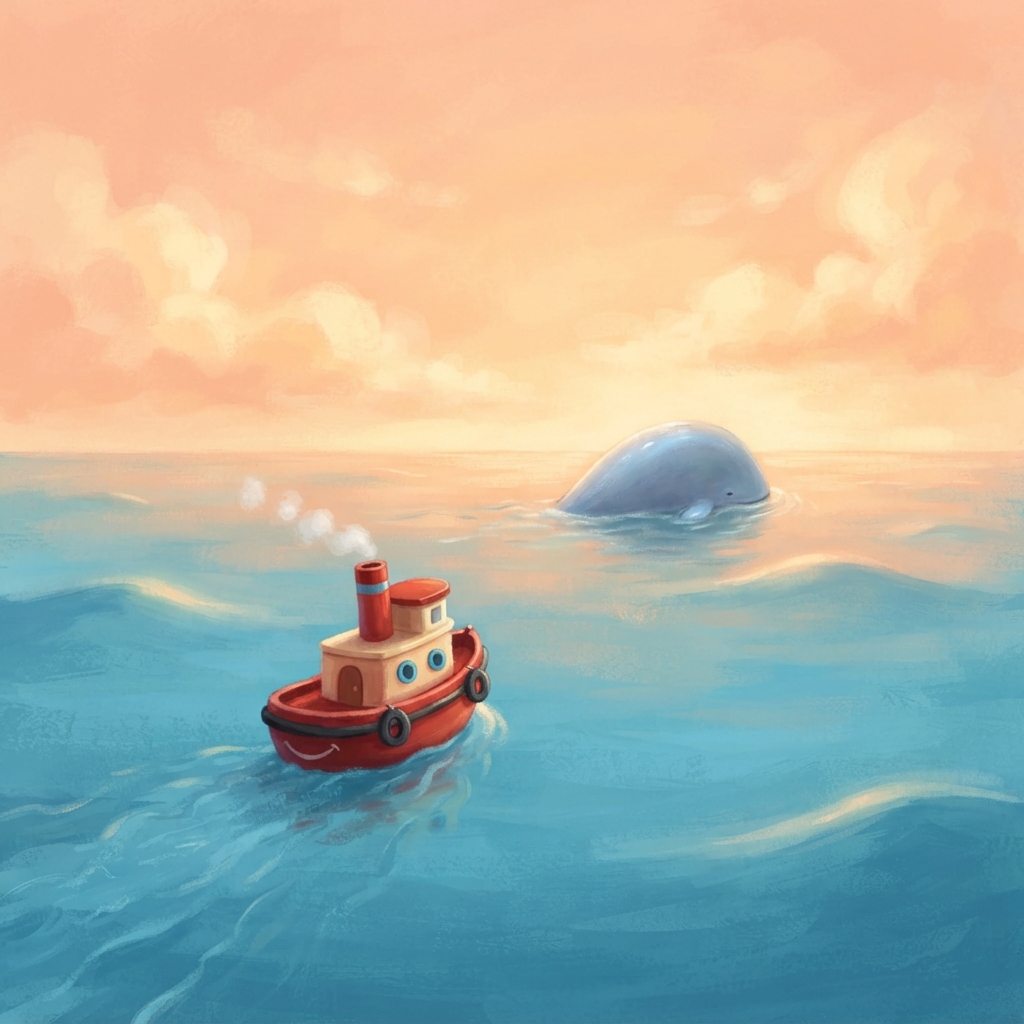 Cover illustration for Toot and the Big Blue