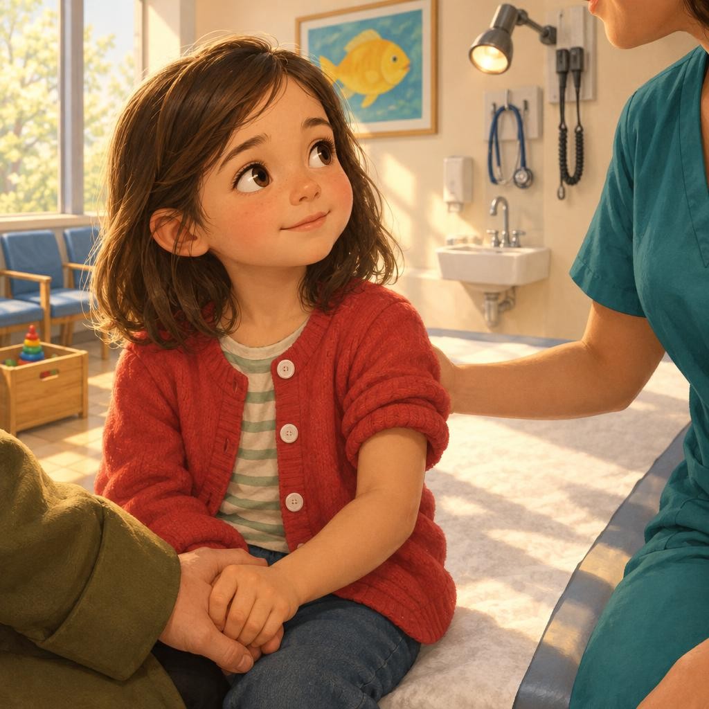 If I get a shot, the nurse is quick. It feels like a small pinch, then it is done. I can try squeezing my grown-up's hand and counting to three.