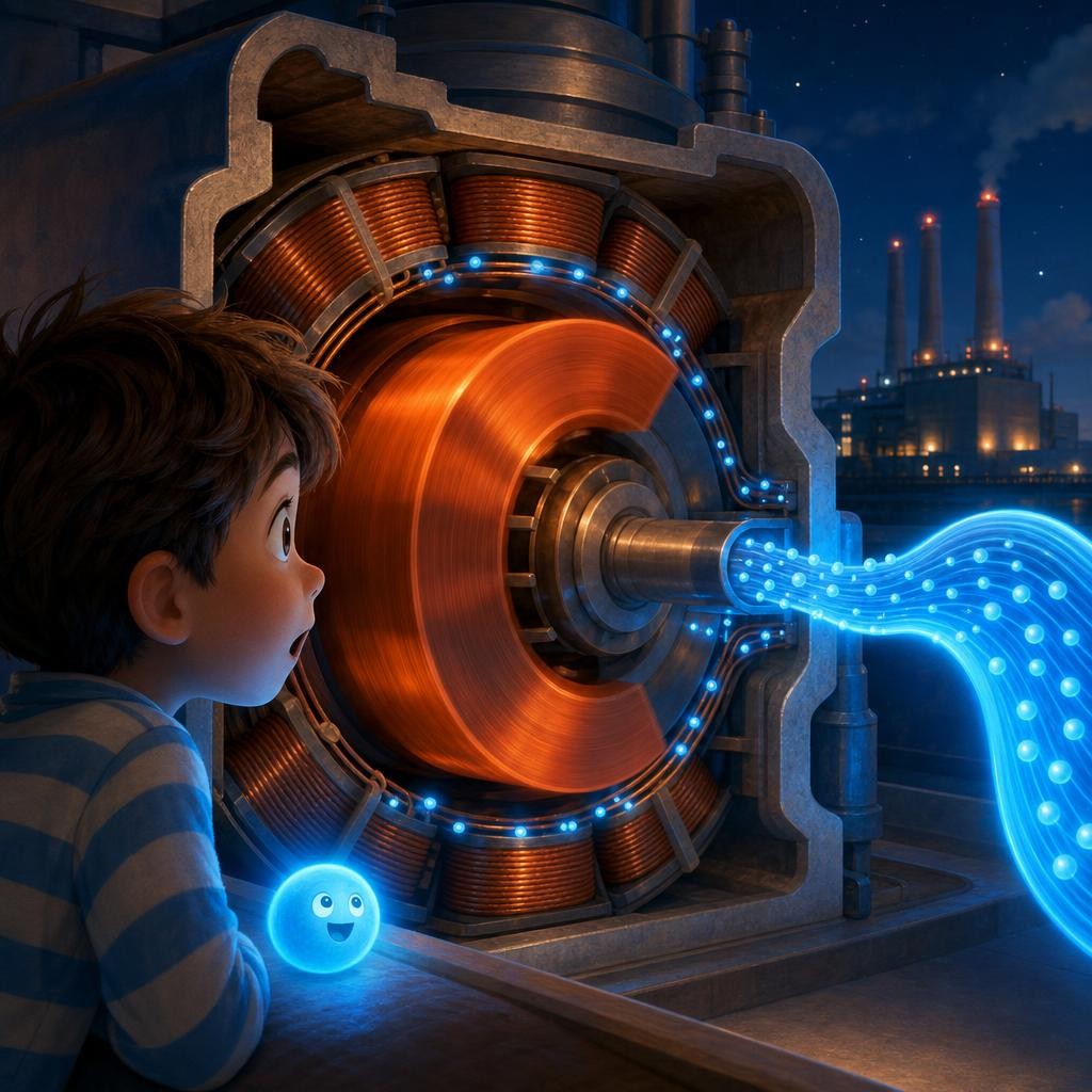 The Spinning Magnet illustration for Where Does the Light Switch Get Its Power?