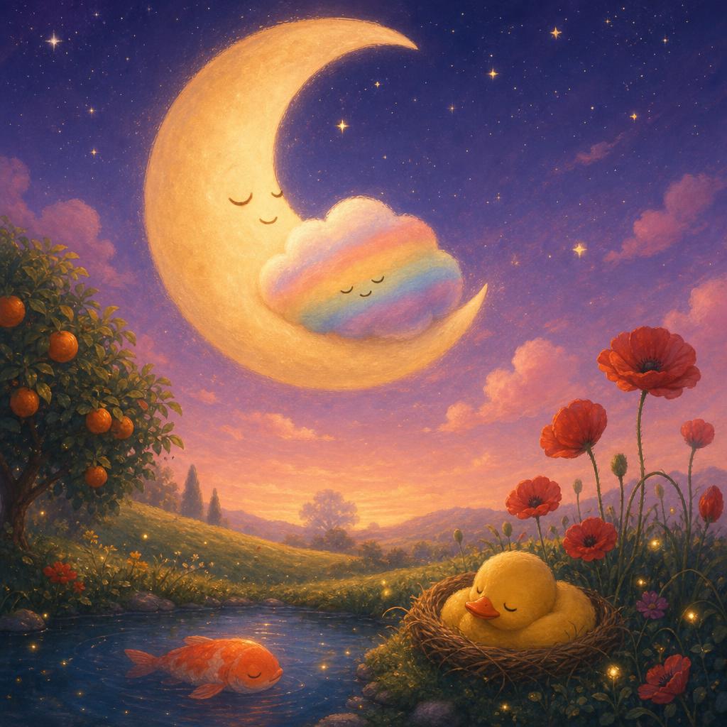 Goodnight, Colors illustration for The Little Cloud Who Wanted a Color