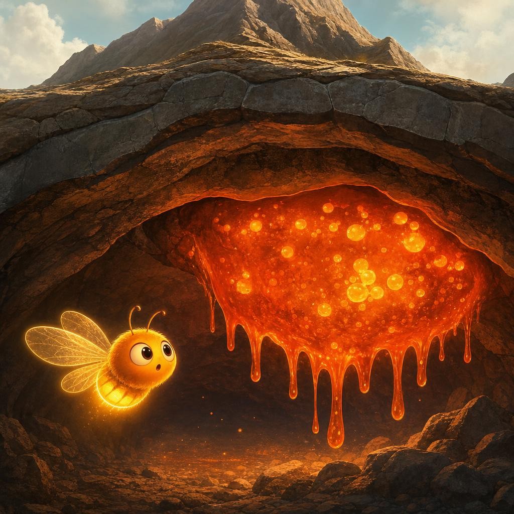 Deep Underground illustration for The Mountain That Burps Fire