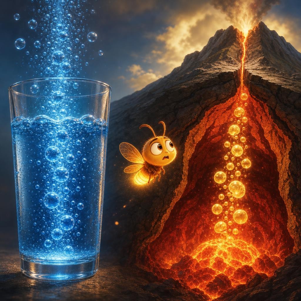 The Rising Squeeze illustration for The Mountain That Burps Fire
