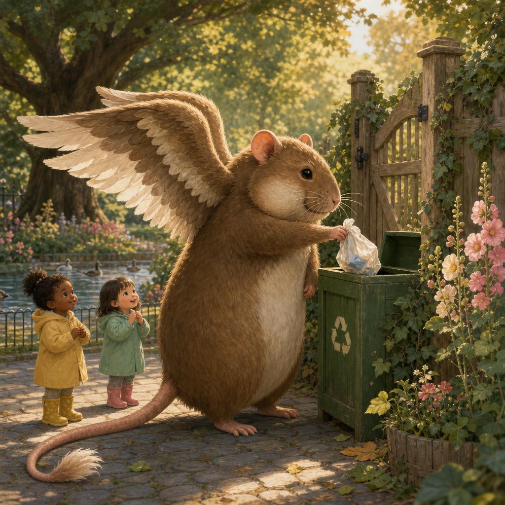 Tip-Tap, Home We Go illustration for Rumble, the Big Flying Rat Who Saved the Day