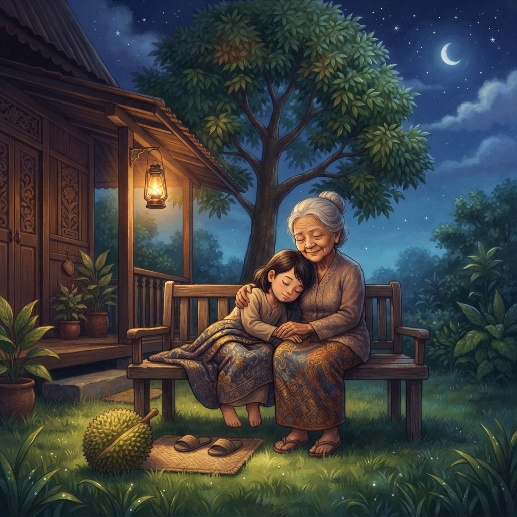Storybook cover for Durian Jatuh Ketika Mila Tidur