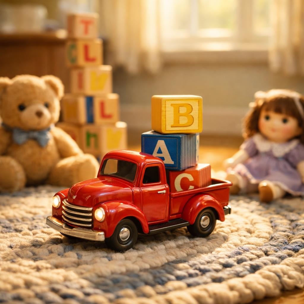 Block by Block illustration for Beep Beep! The Little Red Truck Has a Big Day