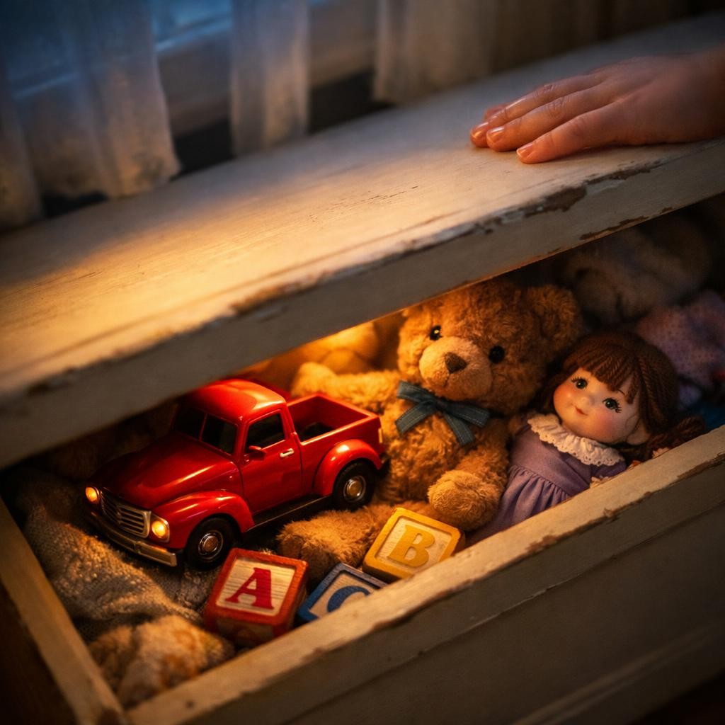 Goodnight, Little Red Truck illustration for Beep Beep! The Little Red Truck Has a Big Day