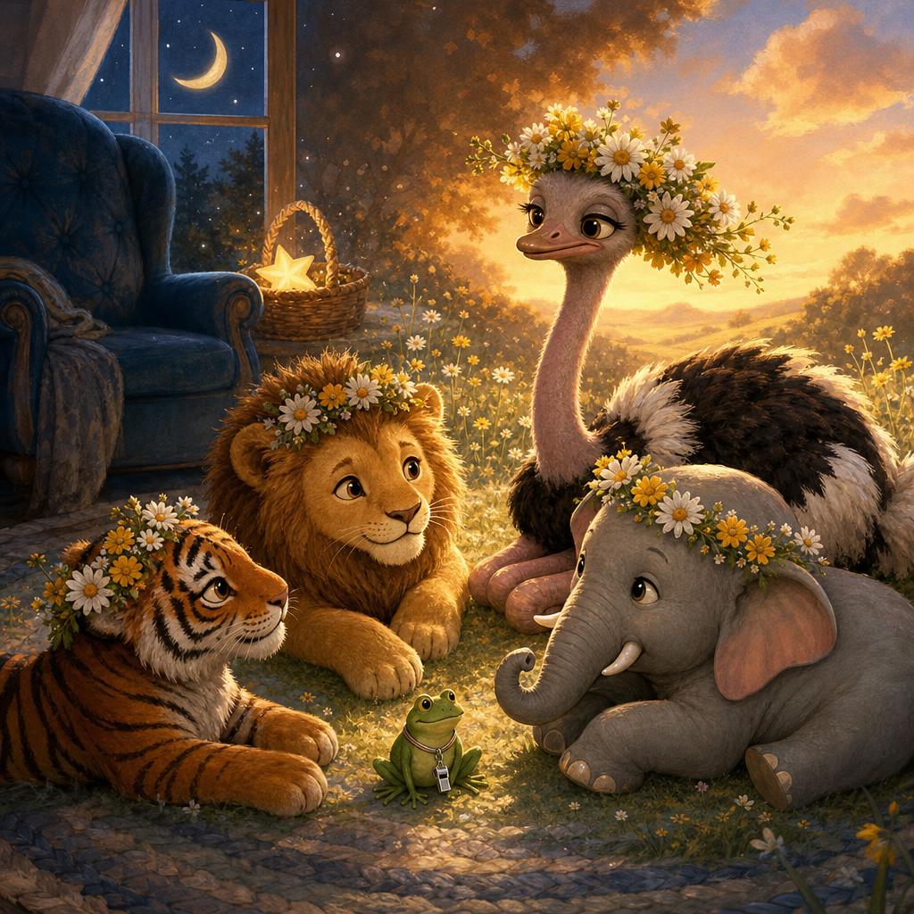Flower Crowns and Home illustration for The Big Race at Sunny Grass Park