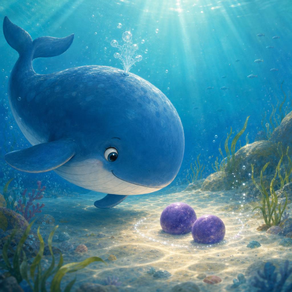 Two Purple Stones Underwater illustration for The Day the Sea Sang a Wobbly Song