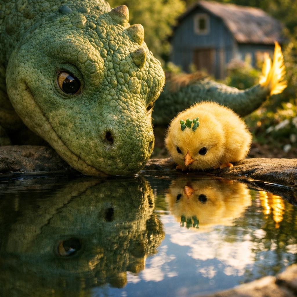 The Silver Pond illustration for The Dino Who Wanted to Peep