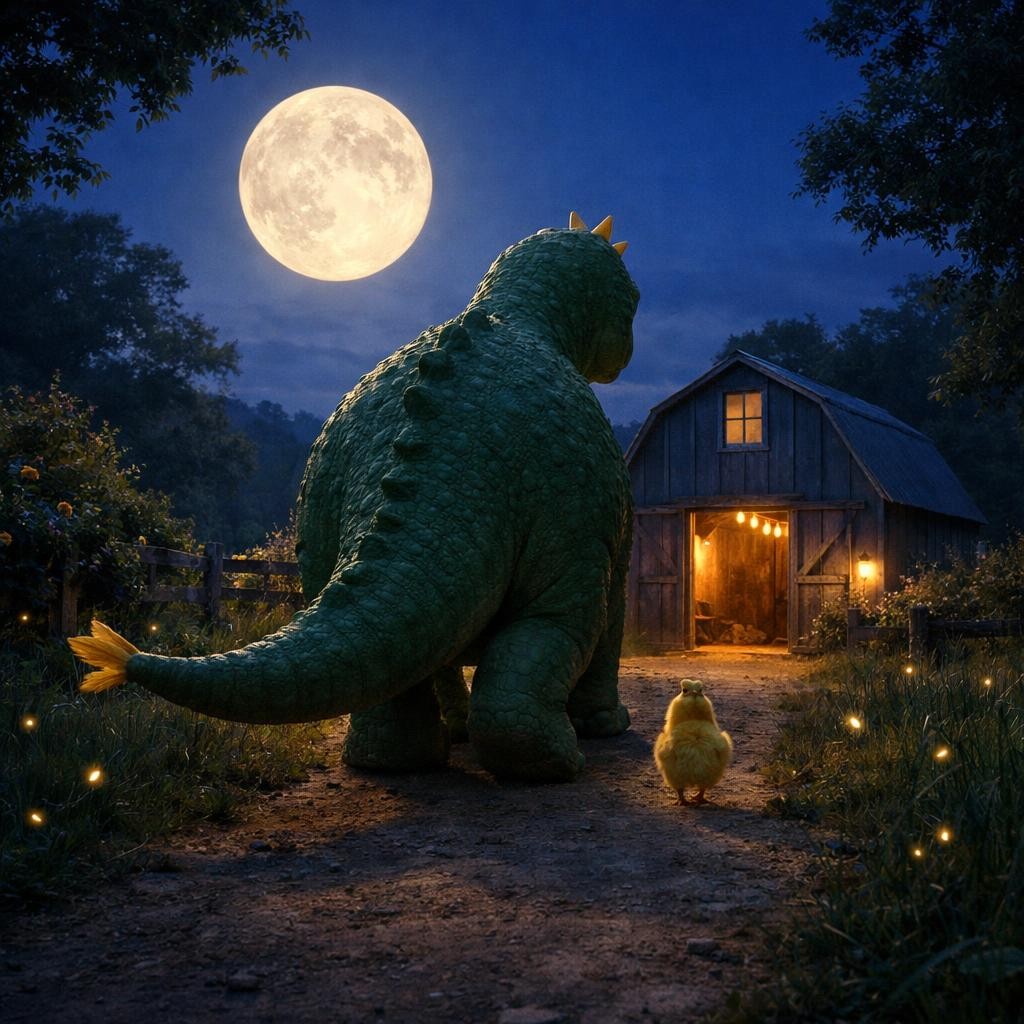 The Glowing Cracker illustration for The Dino Who Wanted to Peep