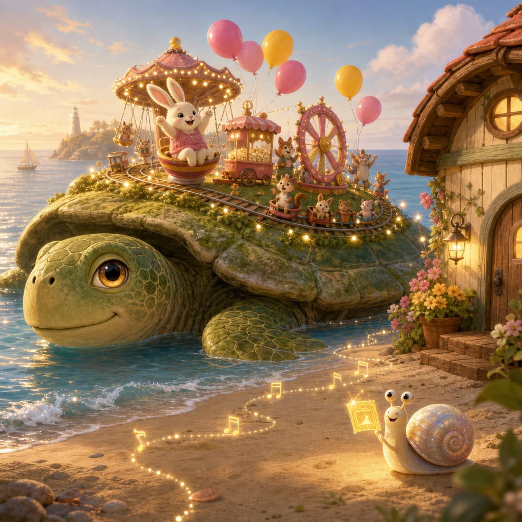 The Carnival Comes Ashore illustration for The Turtle Who Carried the Carnival
