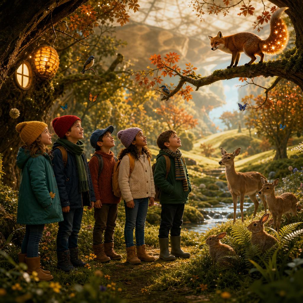 The Starry Fox Listens illustration for The Door Inside the Giant Tree