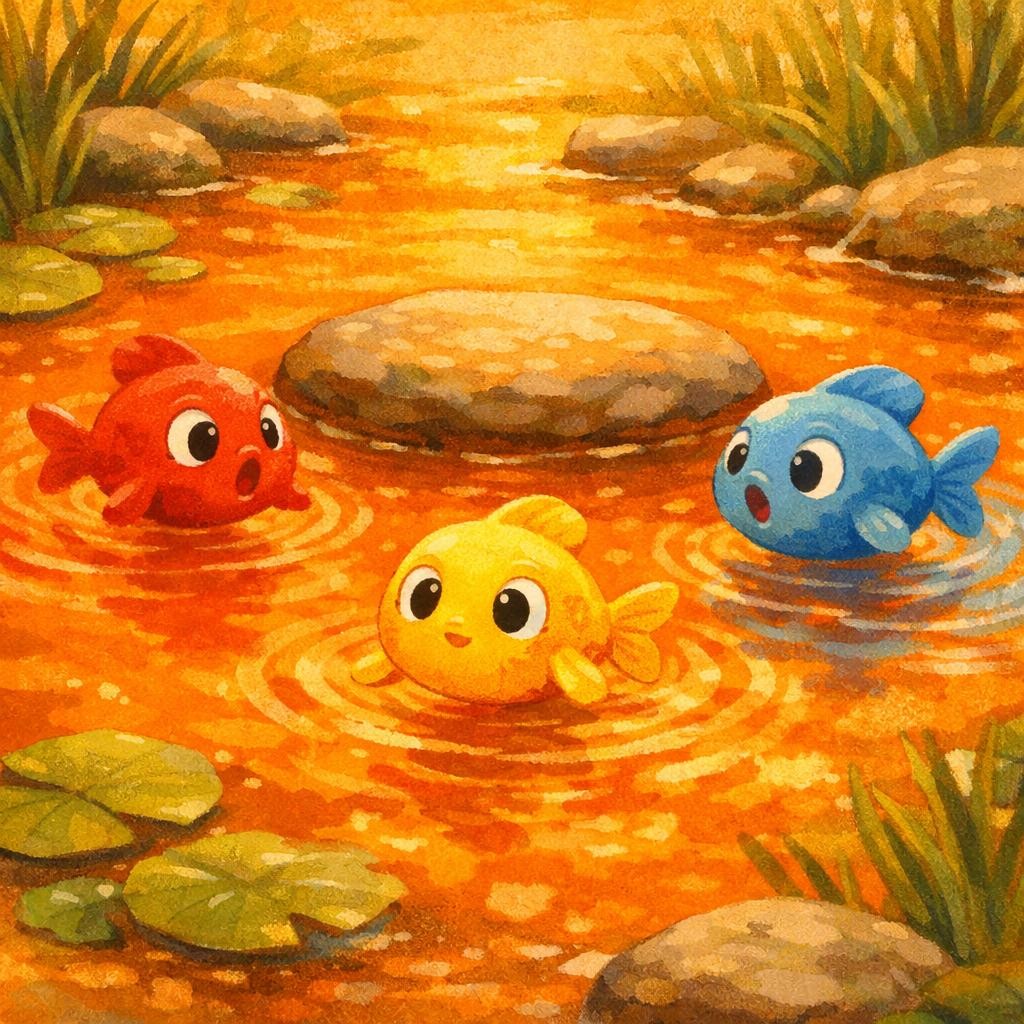The Pond Turned Orange illustration for The Day the Pond Turned Orange