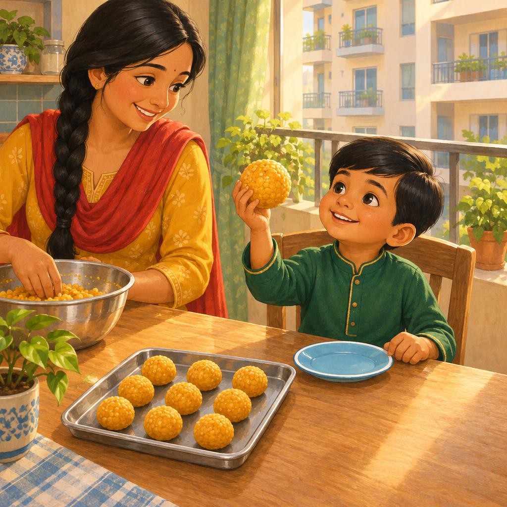 Storybook cover for Kabir's Diwali Sweets