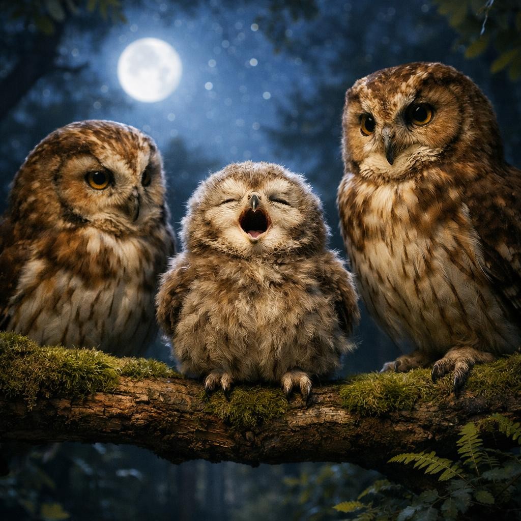 One More Try illustration for Baby Owl's First Hoot