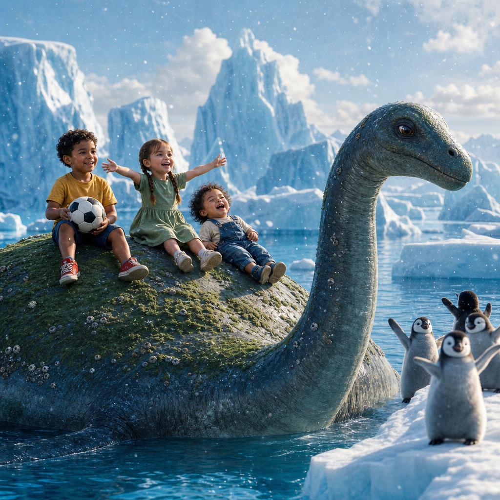 Jauh Hingga ke Antartika illustration for Leo dan Ikan Paus Dinosaur Biru Besar
