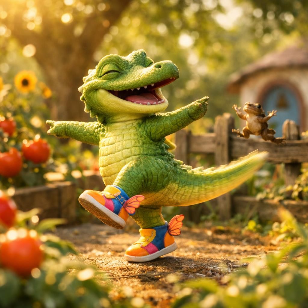 The Twirl illustration for The Crocodile with Butterfly Shoes