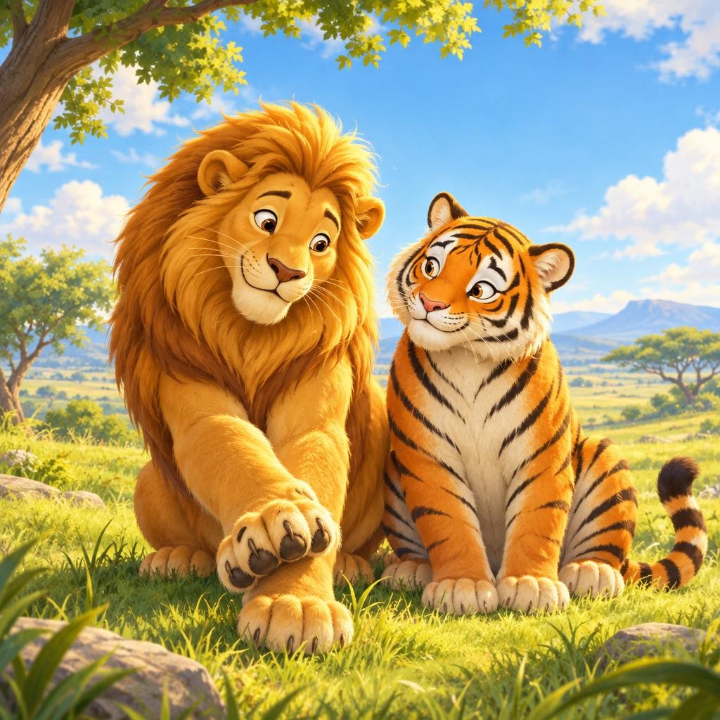 Storybook cover for Lions and tigers: who is stronger?