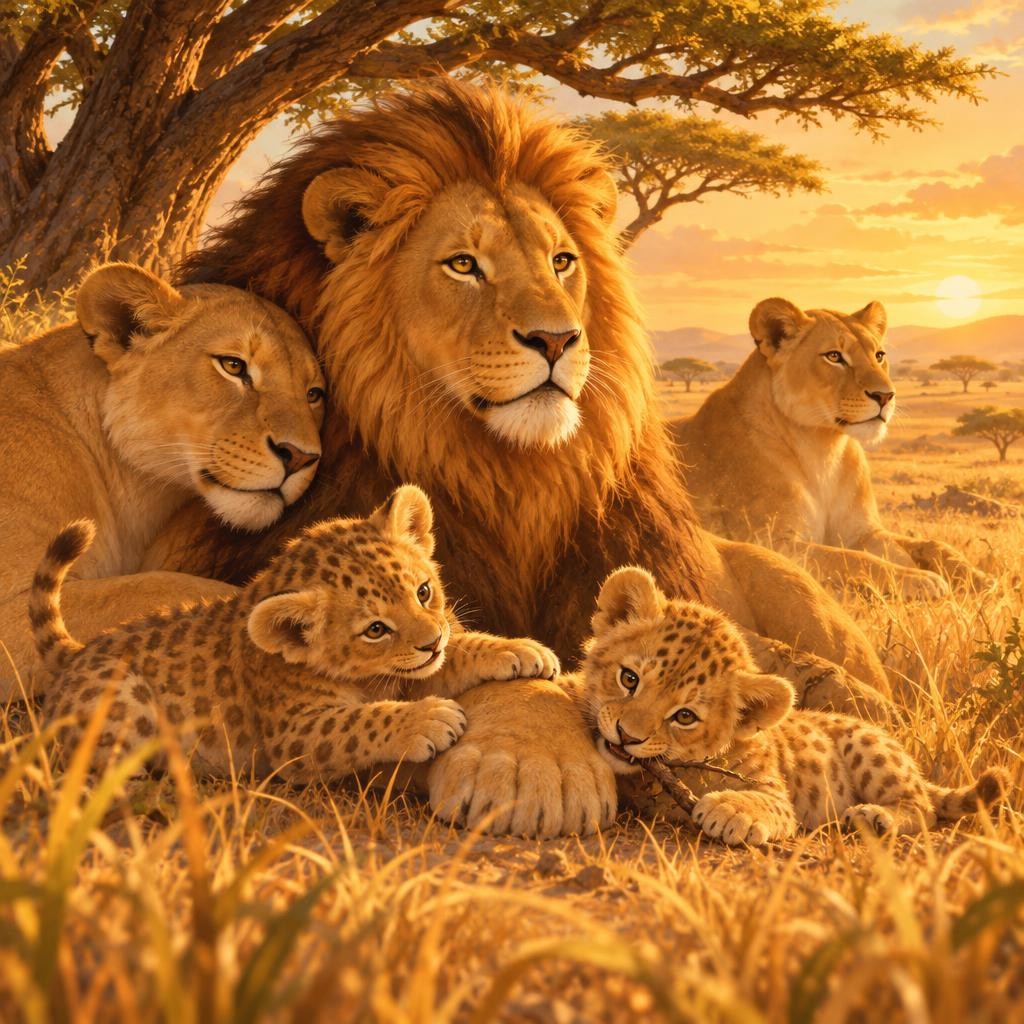 Lions have a different kind of strong. They live in a big family called a pride. They rest together, play together, and hunt together. Teamwork makes them strong!
