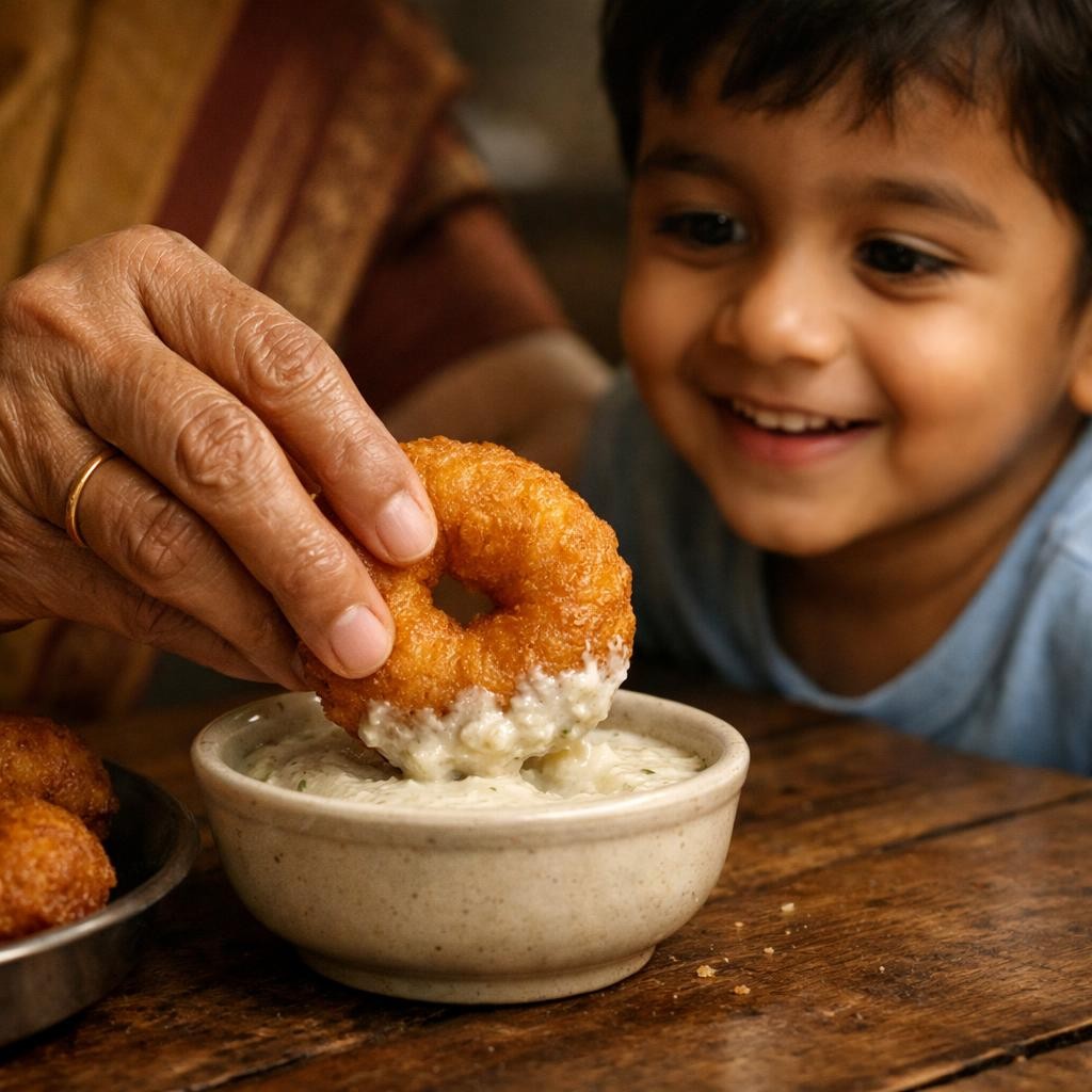 The Chutney Swimming Pool illustration for Grandma and the Bouncy Vada