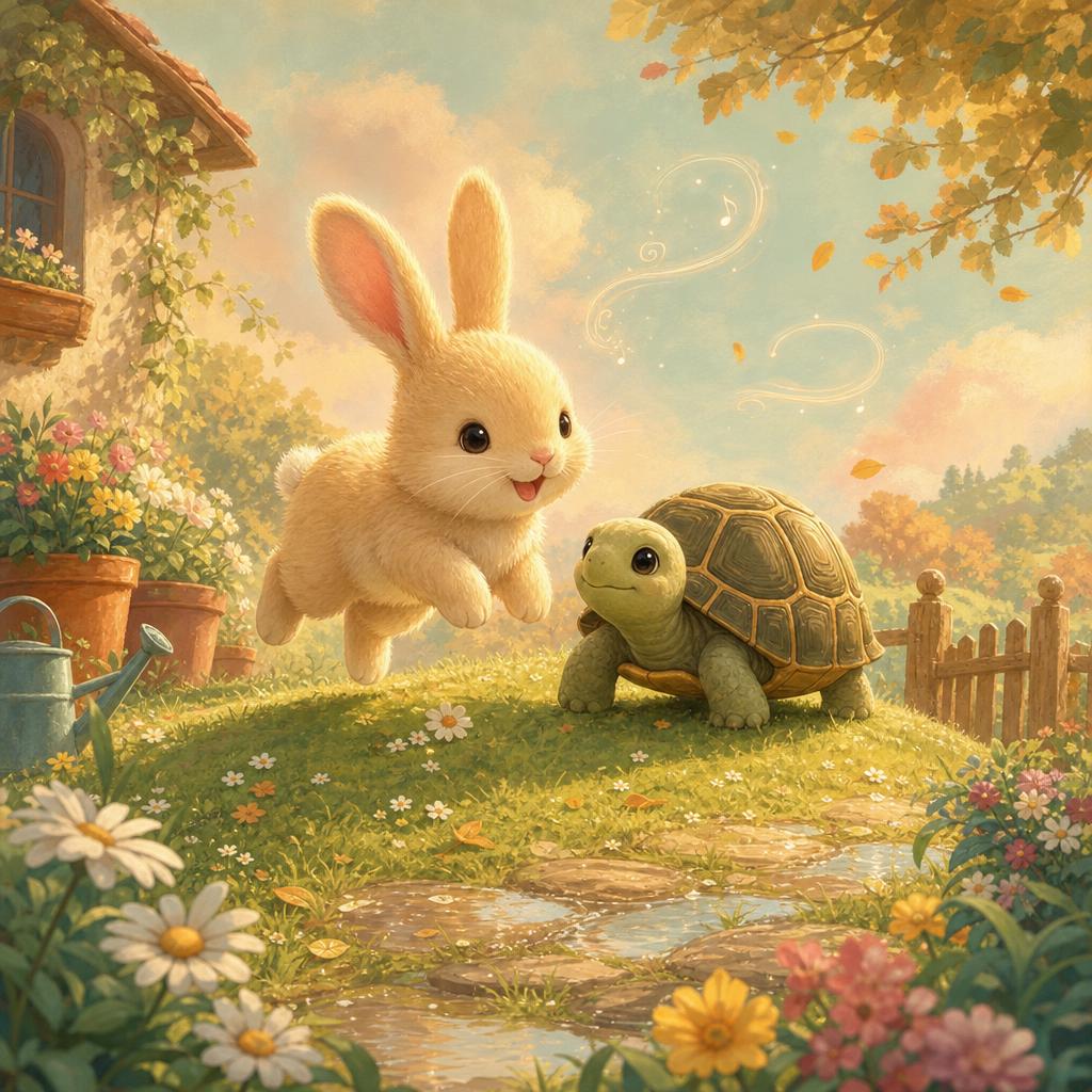 Storybook cover for Benny Hops and Shelly Slow