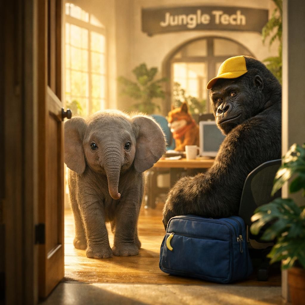 Ellie-க்கு ஒரு problem! illustration for கோரில்லா கோபால் ஆபீஸுக்கு போறான்!