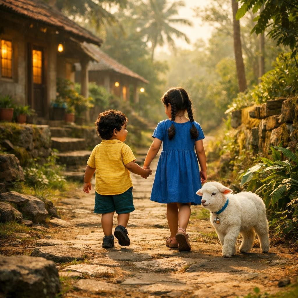 Storybook cover for South indian boy (3 yo) , going school…