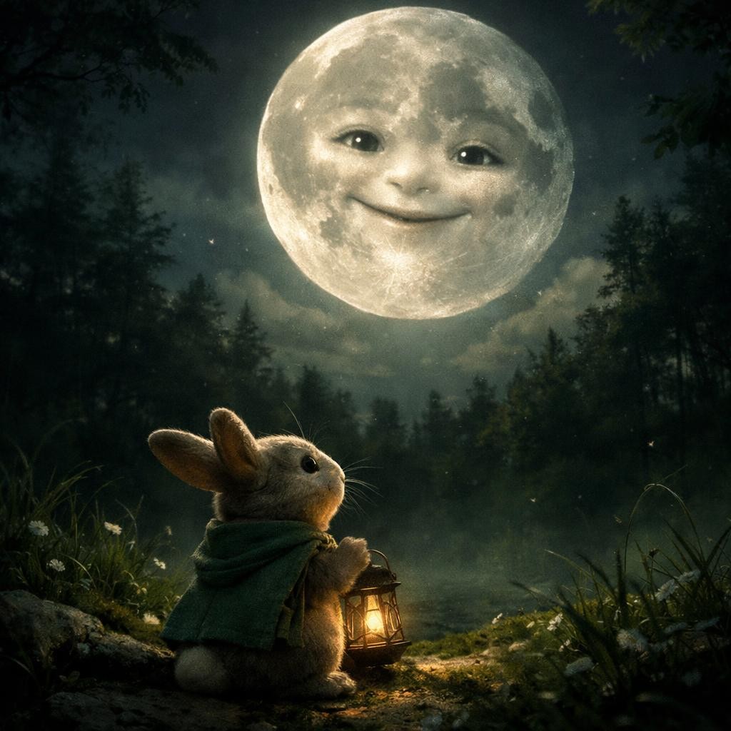 Part 2 illustration for Little Bunny hopped to the top of the hill