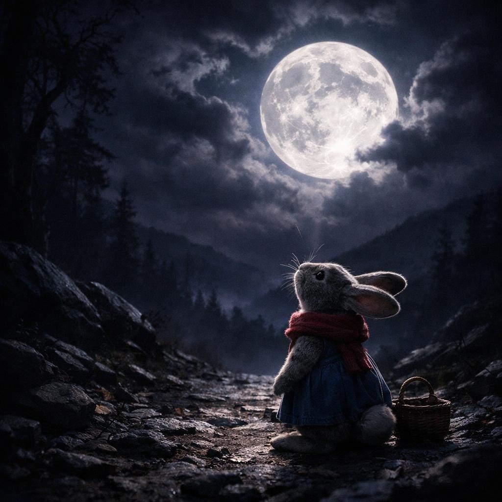 Part 3 illustration for Little Bunny hopped to the top of the hill