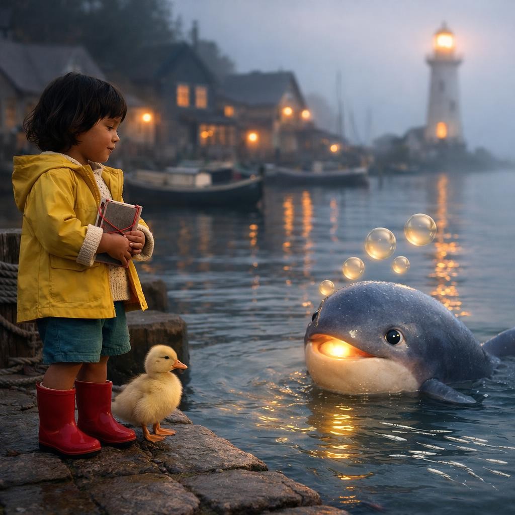 Storybook cover for The Whale With Glow Bubbles