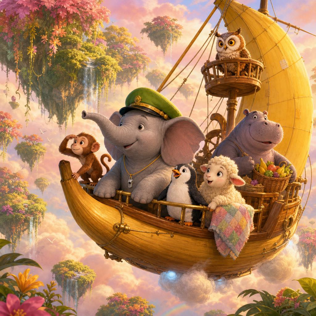 The Floating Jungle illustration for Captain Ellie and the Floating Jungle