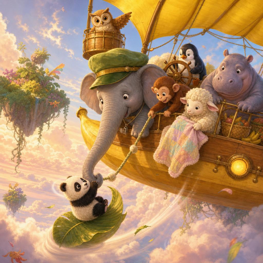A Tiny Voice in the Clouds illustration for Captain Ellie and the Floating Jungle