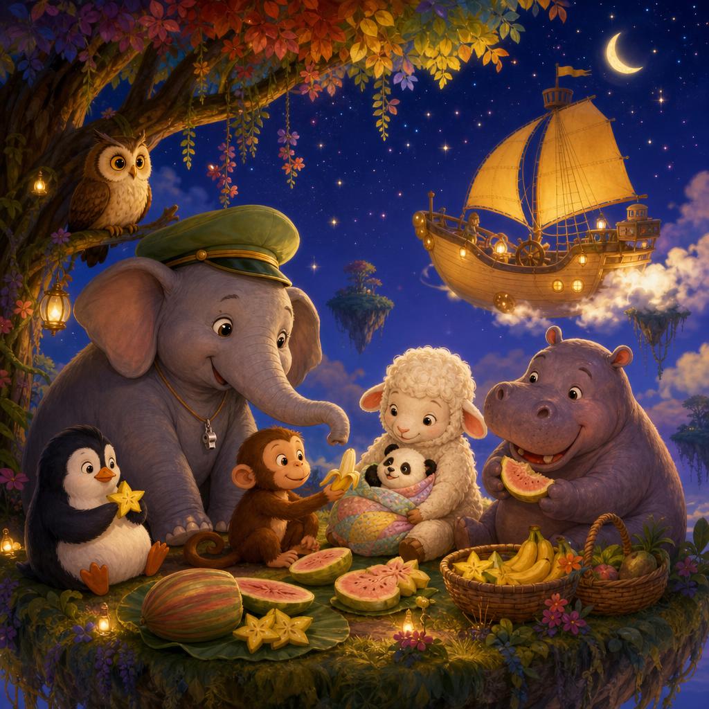 Under the Rainbow Tree illustration for Captain Ellie and the Floating Jungle