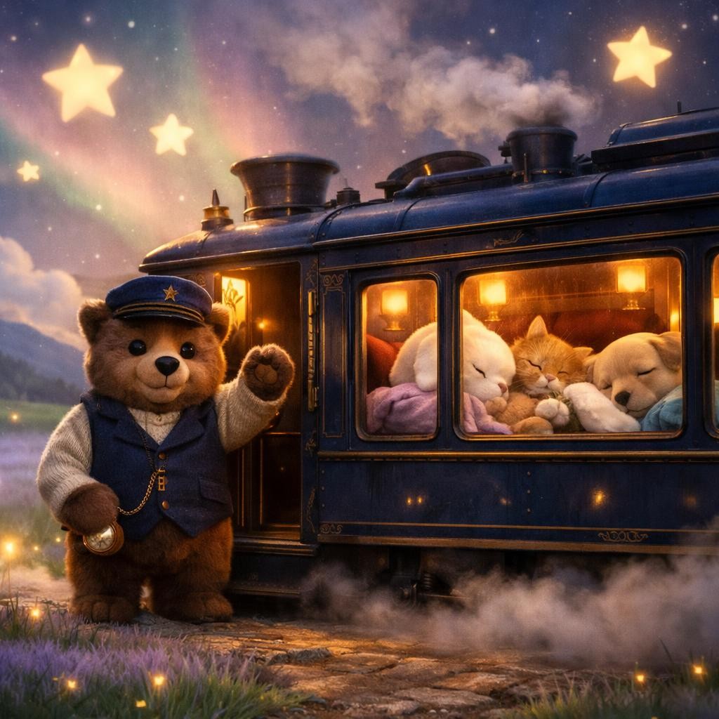 Dreamland வந்துடுச்சு… Good night! illustration for சூ சூ! Bedtime Train வந்துடுச்சு!