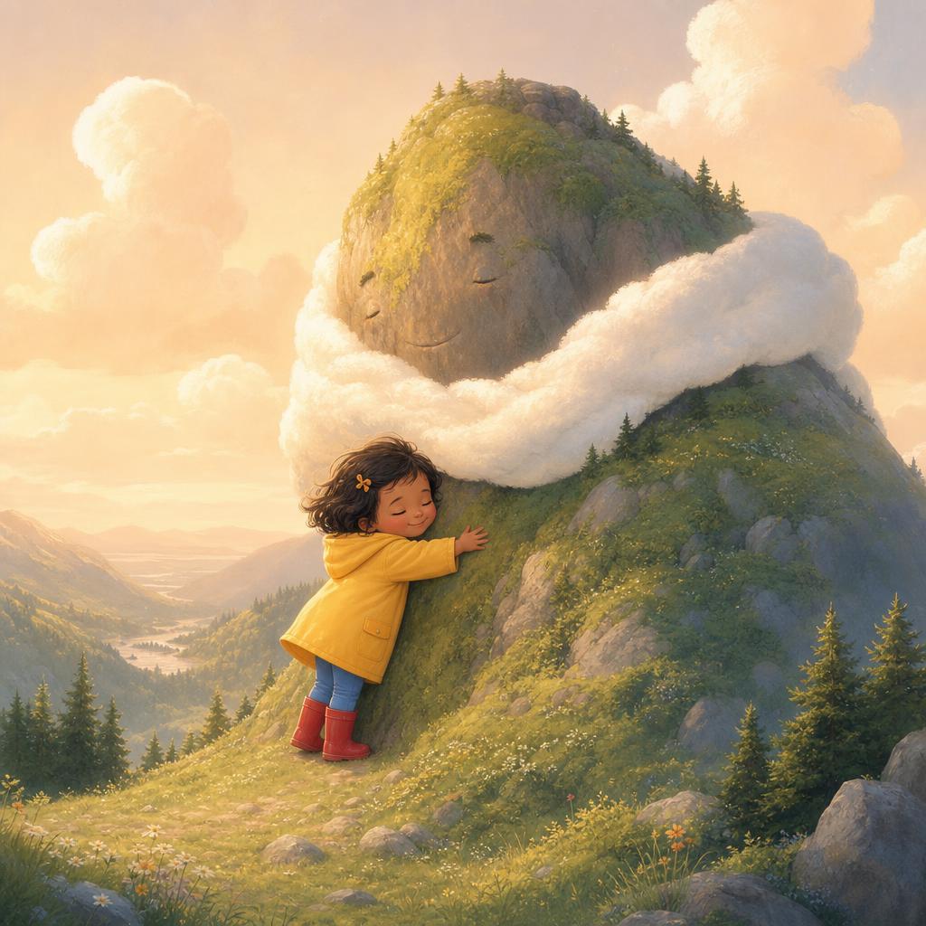 The Cloud Scarf and the Biggest Hug illustration for The Mountain That Wanted a Hug