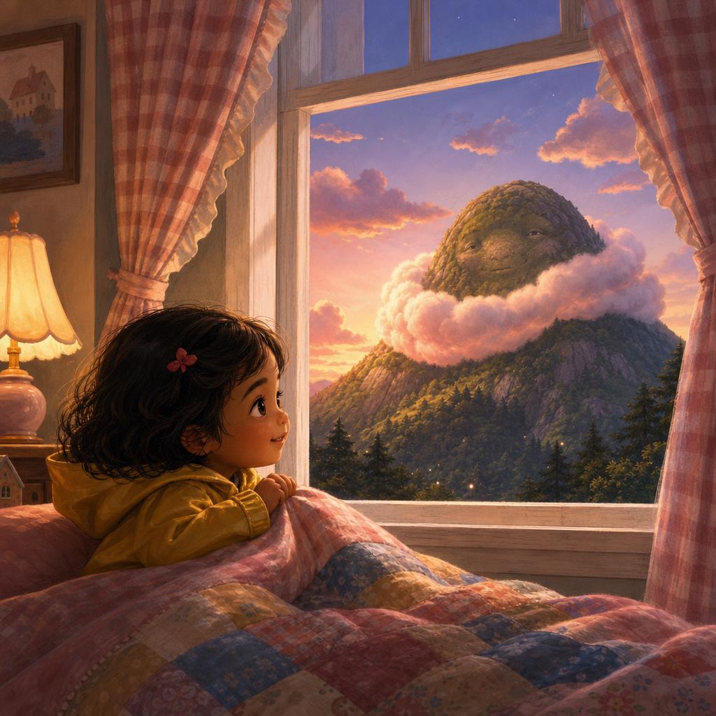 A Shared Secret at the Window illustration for The Mountain That Wanted a Hug
