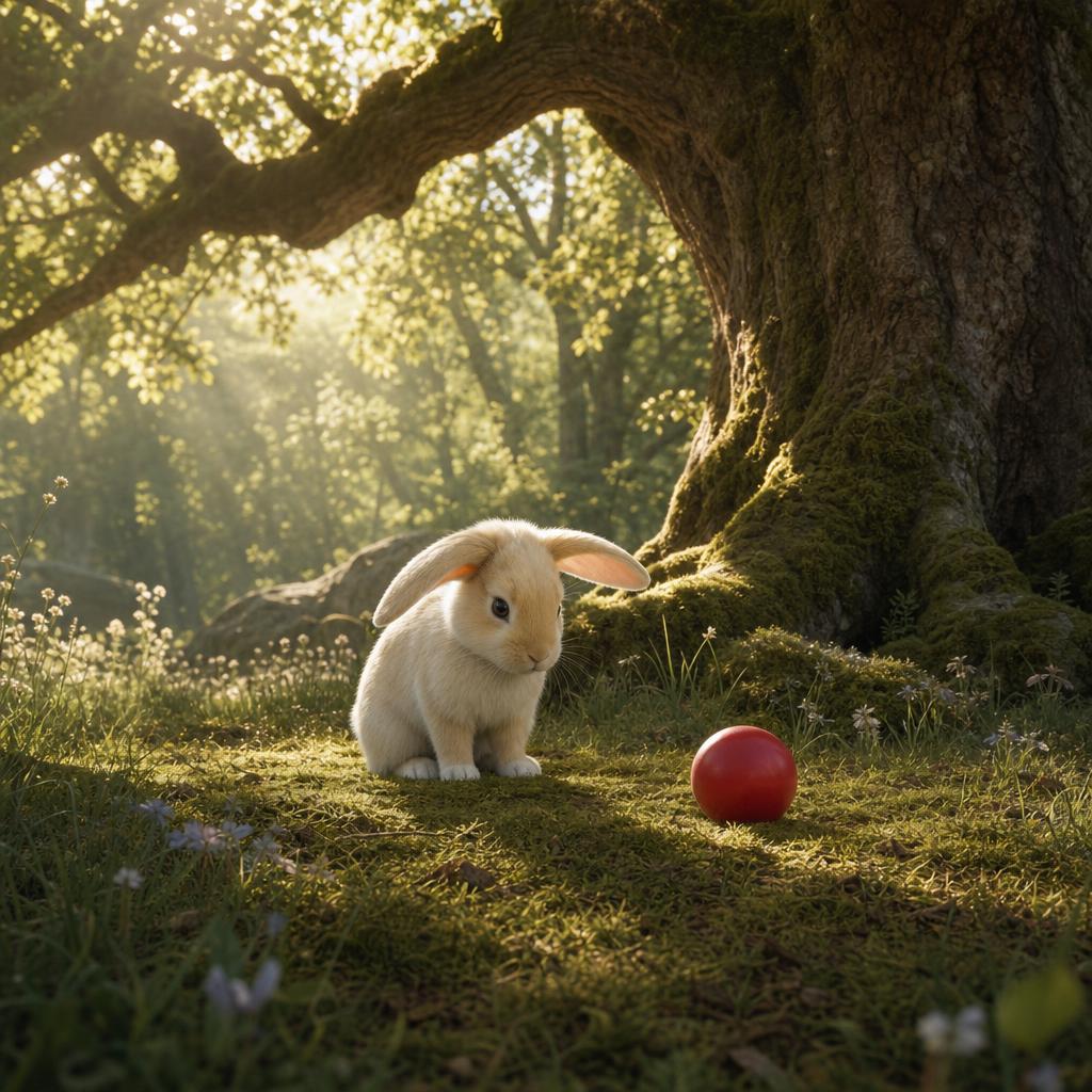 A Very Quiet Forest illustration for Bella's Bouncy Red Ball