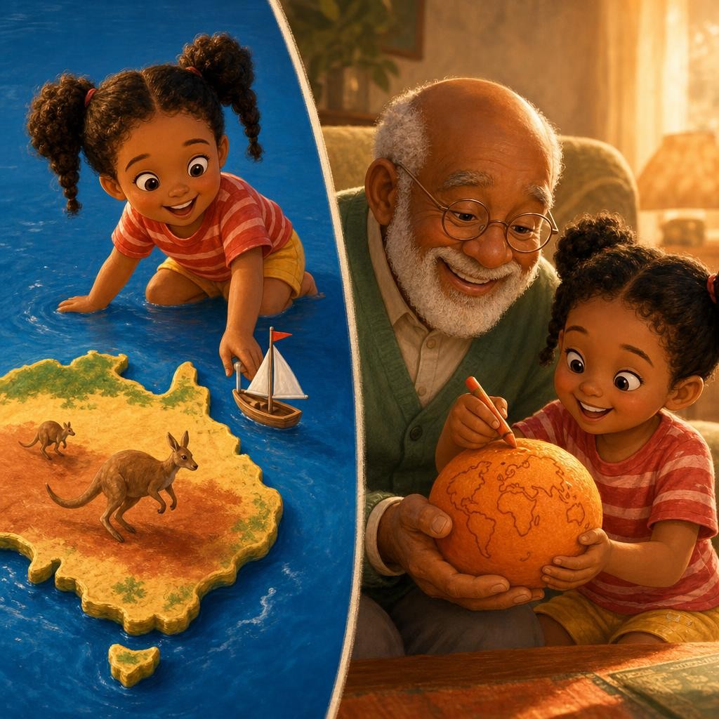 A Land That Is Also a Country illustration for The Big Blue Puzzle: Seven Land Pieces of Our World