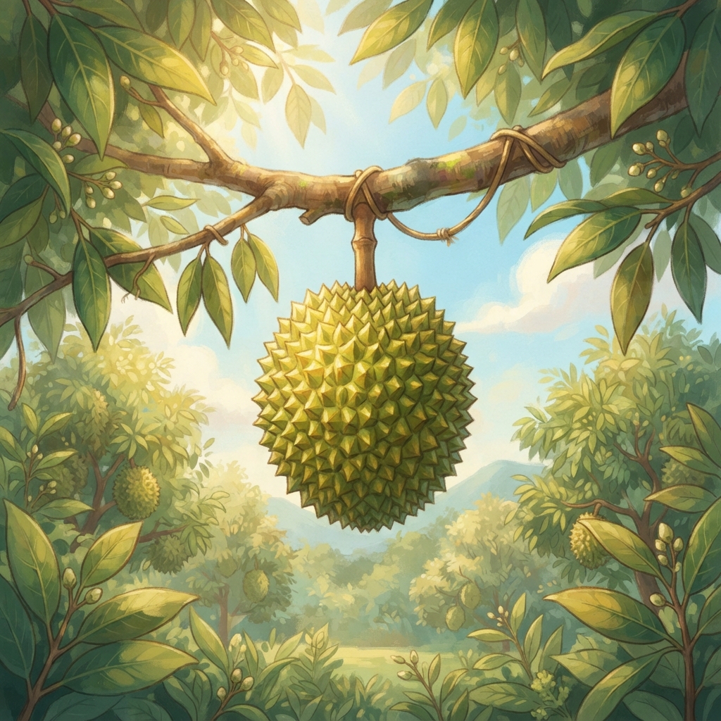 Lesson cover for Macam mana durian tahu bila jatuh?