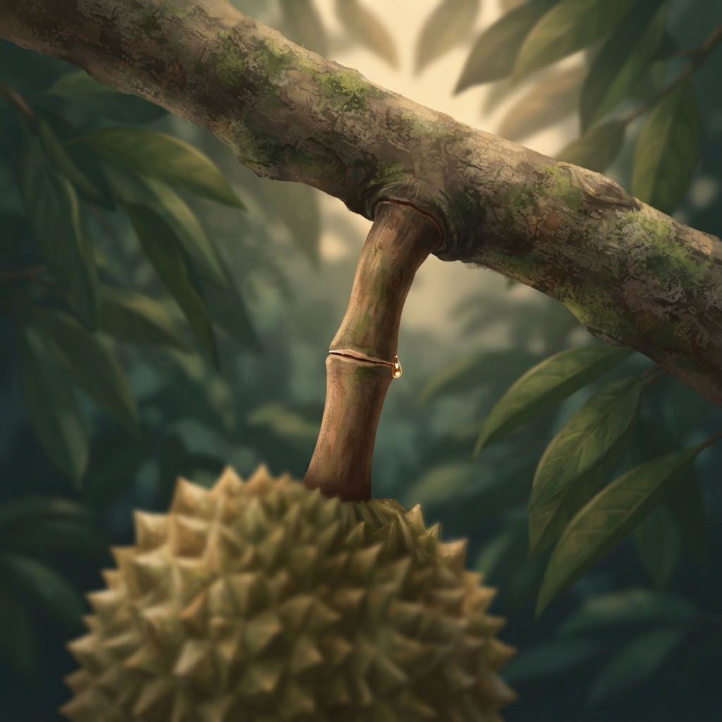 Lama-kelamaan, isi menjadi masak dan biji sudah bersedia. Pada pangkal tangkai terbentuk lapisan luruh—garisan kecil yang mudah berpisah. Pokok tidak perlu lagi memegang buah sekua