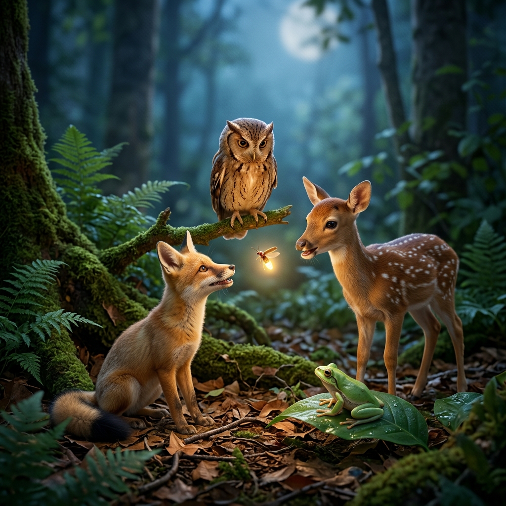 Friends-ஐ கூப்பிட்டாள் illustration for ஓமி ஆவுலுக்கும் Sound Crystalுக்கும்