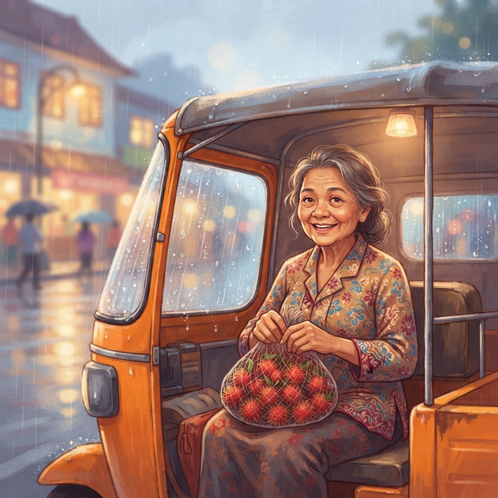 Storybook cover for Nenek, Bajaj, dan Rambutan Merah