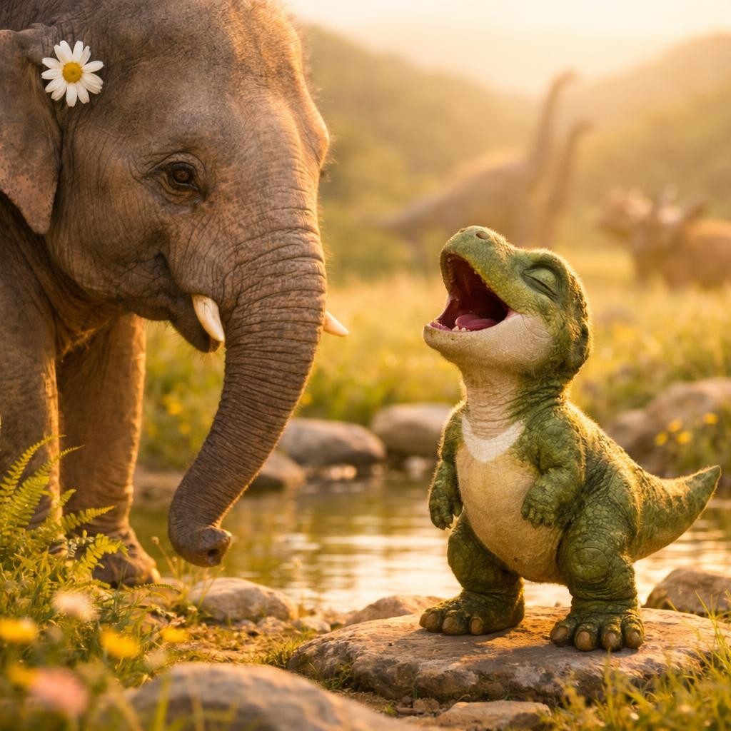RO... ROA... illustration for The Dinosaur Who Couldn’t Roar