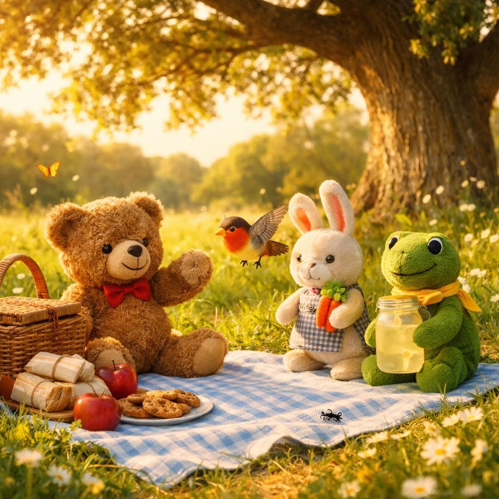 Friends வந்தாச்சு! illustration for Teddy Bear-ோட Picnic Day!