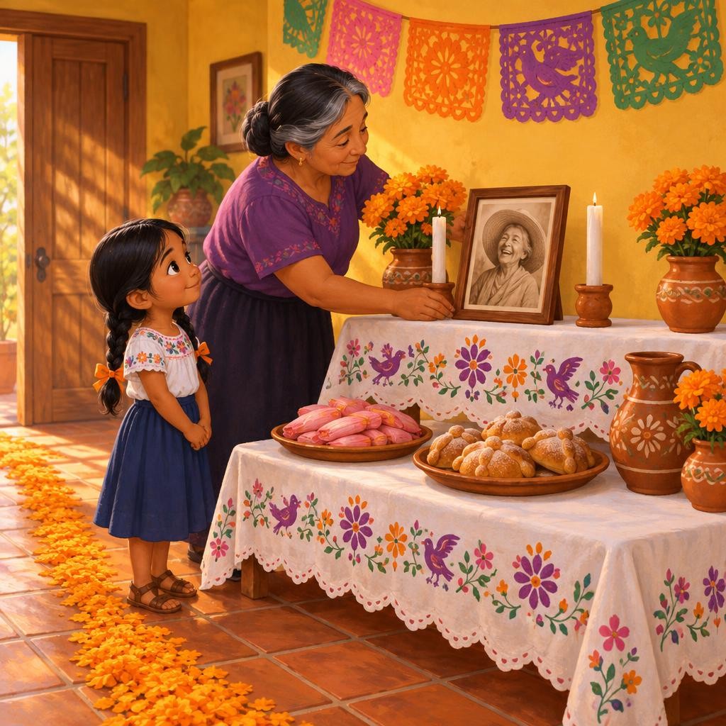 Storybook cover for La ofrenda de la bisabuela Lupita