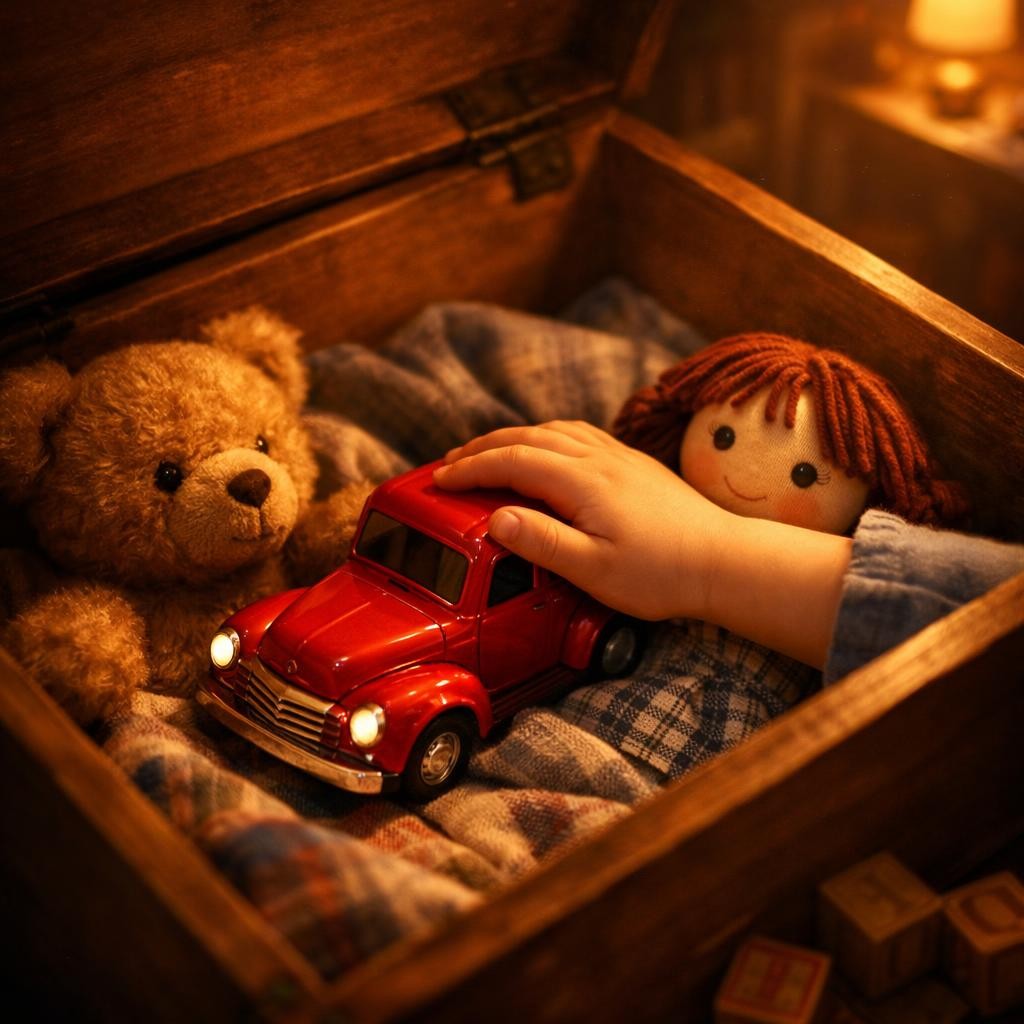 Goodnight, Little Red Truck illustration for Beep Beep, Little Red Truck